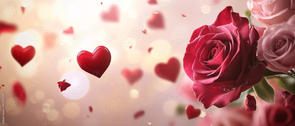 A captivating Valentine's Day background featuring romantic elements like hearts and roses, set against a soft, elegant backdrop to evoke a sense of love and celebration A captivating Valentine's Day background featuring romantic elements like hearts and roses, set against a soft, elegant backdrop to evoke a sense of love and celebration