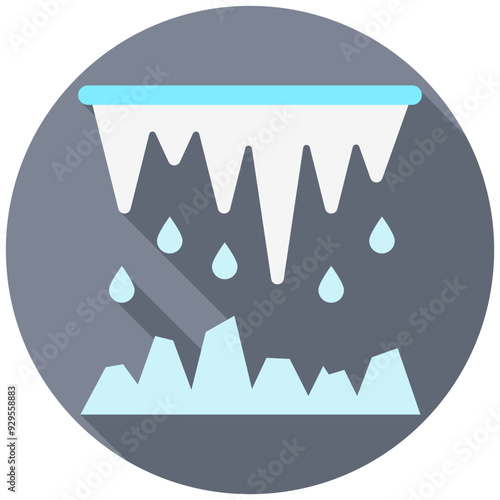 Melting Glaciers rounded multi color icon, related to ecology and environment theme. Use for modern concept, UI or UX kit, web and app development.
