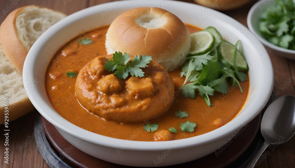 delicious pav bhaji served with bread delicious pav bhaji served with bread