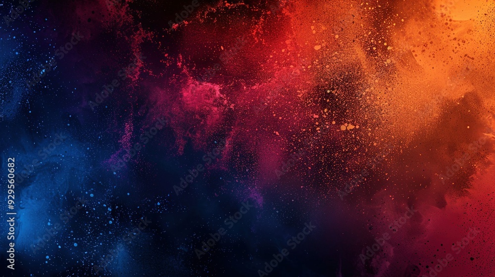 Abstract Colorful Splashes of Paint on Black Background Abstract Colorful Splashes of Paint on Black Background