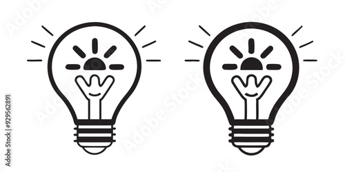 Light Bulb and Idea Icons Set