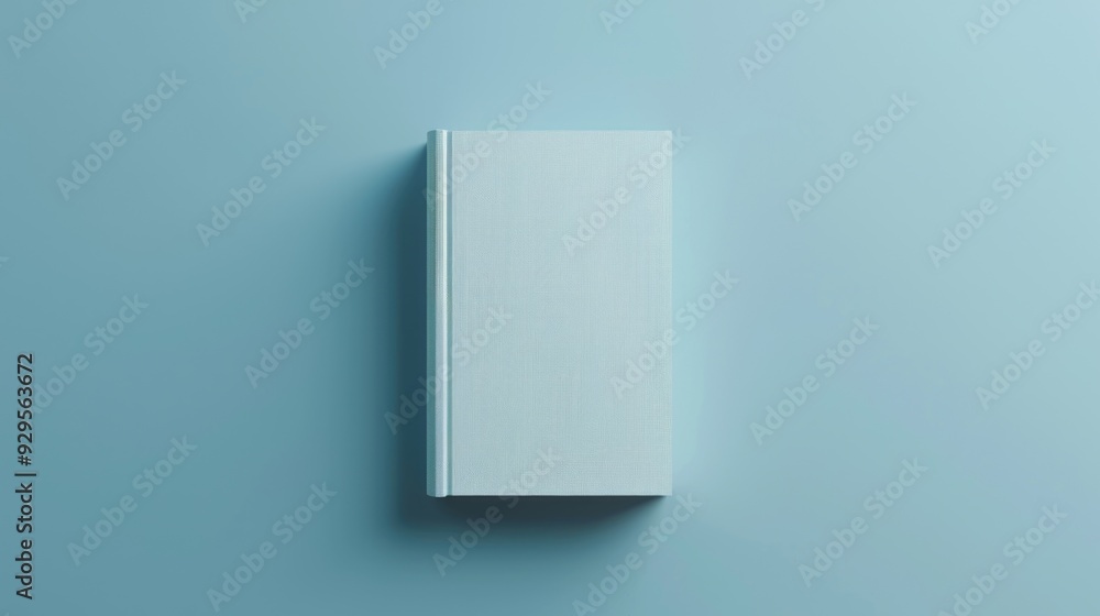 A white book sits on a blue surface, ready to be opened A white book sits on a blue surface, ready to be opened