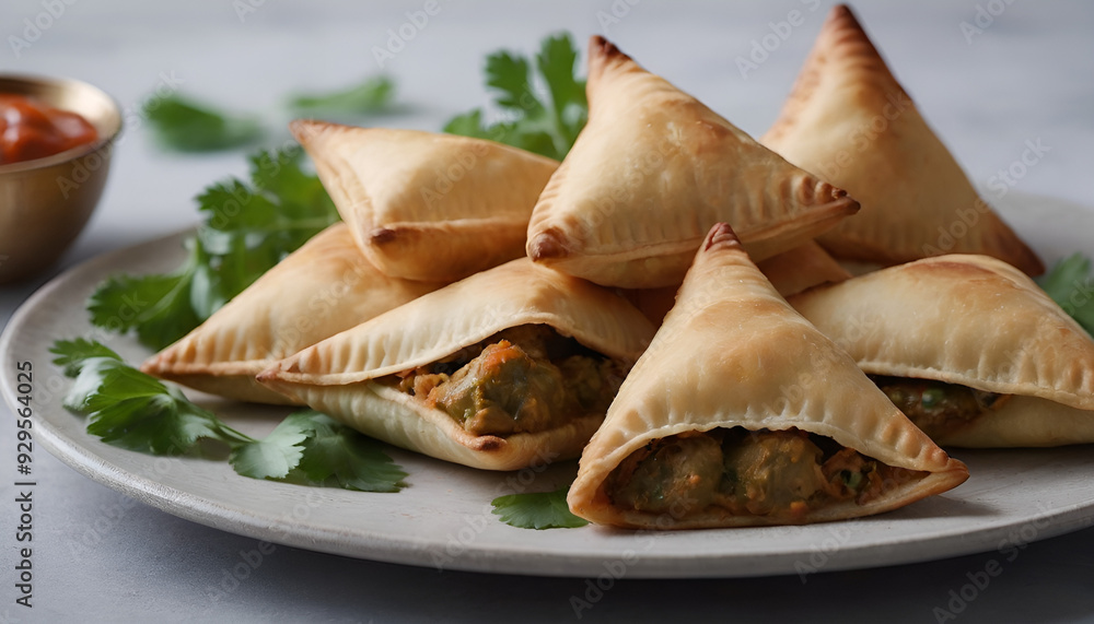 lamb tikka samosas on a plate lamb tikka samosas on a plate