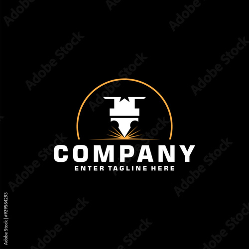 Laser Cutting logo design, laser cutting vector, vintage laser cutting
