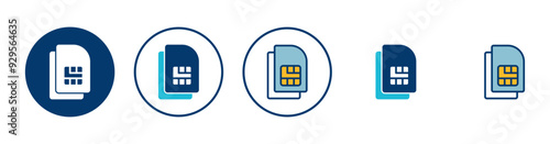 Sim card icon vector isolated on white background. Mobile slot icon. Mobile cellular phone sim card chip.