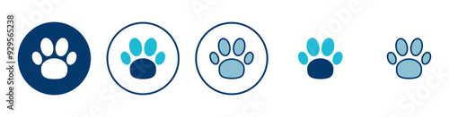 Paw icon vector isolated on white background. Paw Print icon