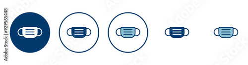 Mask icon vector isolated on white background. Man face with mask icon. Safety breathing masks. Industrial safety N95 mask. Medical mask vector icon.