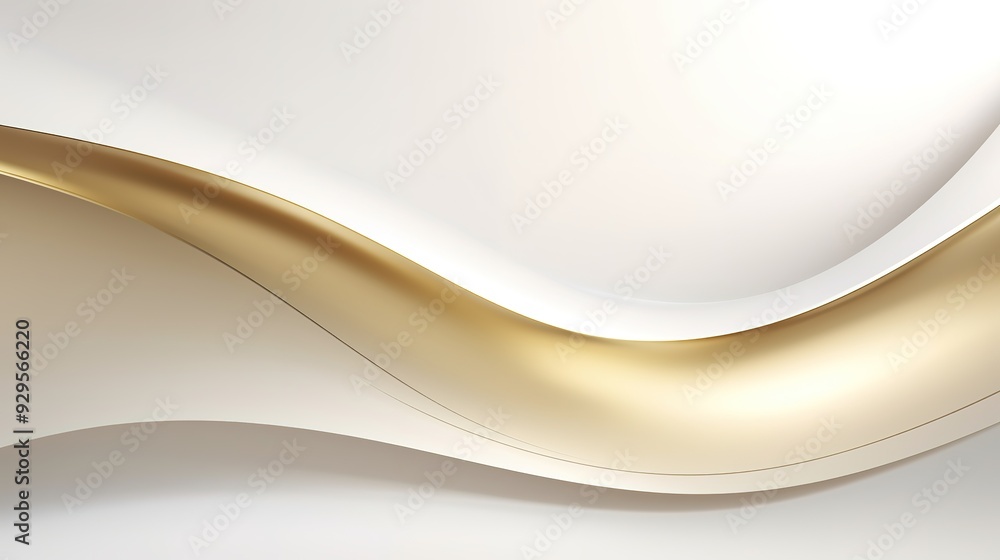 Abstract white and gold curved background. Abstract white and gold curved background.