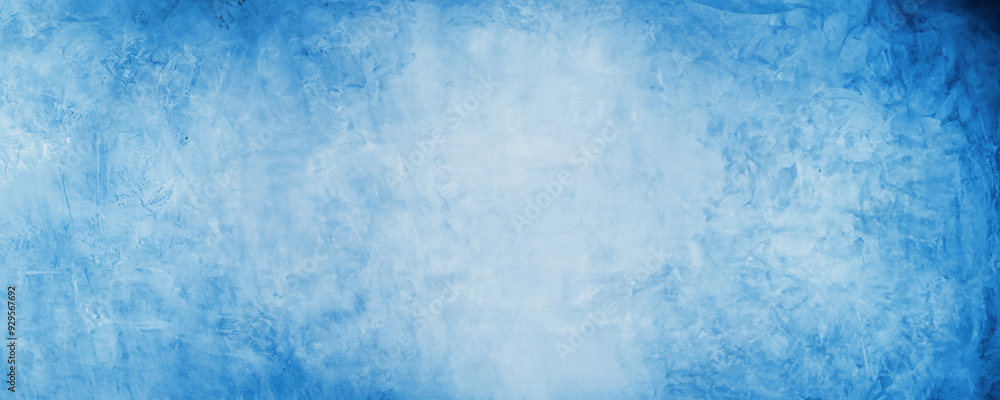 Horizontal Blank Blue Concrete Wall