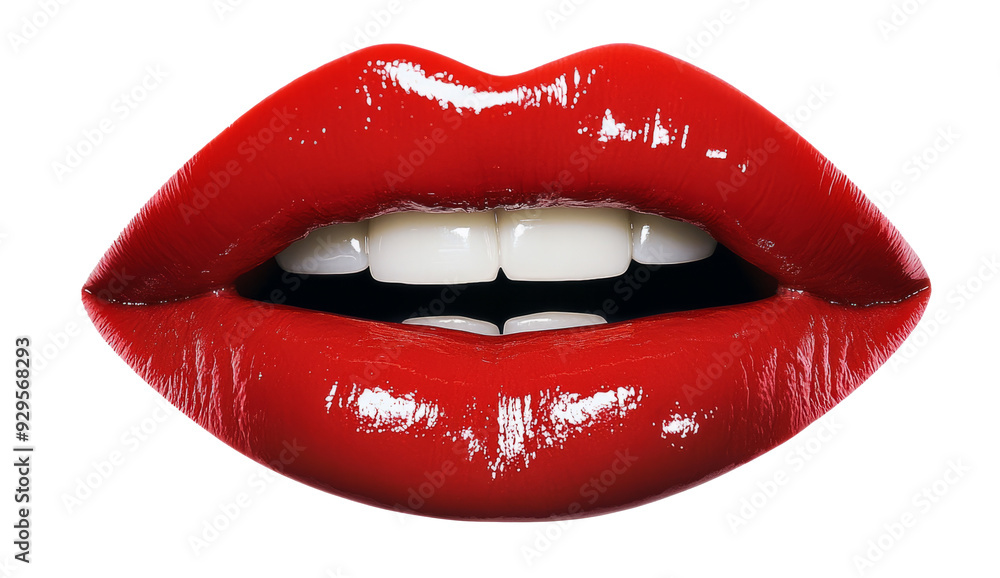 Mouths with beautiful make-up isolated on white. Red lipstick Mouths with beautiful make-up isolated on white. Red lipstick