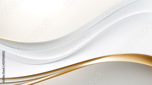 Abstract white and gold curved background.