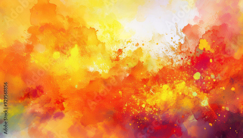 水彩　背景画像　水彩画　壁紙　背景　背景素材　テクスチャ　ブラシ　ペイント　スパッタリング　オレンジ