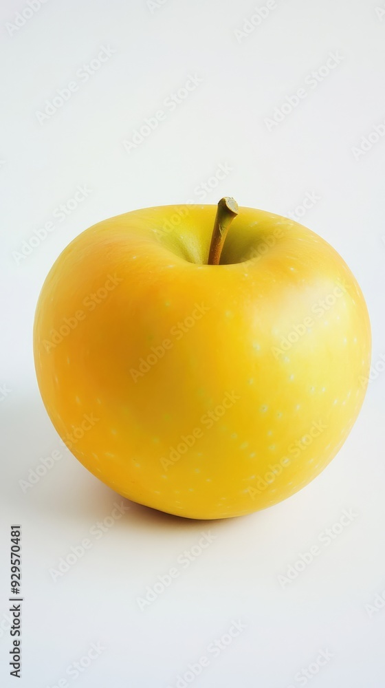 Ripe yellow apple isolated on white background. Fresh sweet fruit, natural organic healthy food Ripe yellow apple isolated on white background. Fresh sweet fruit, natural organic healthy food