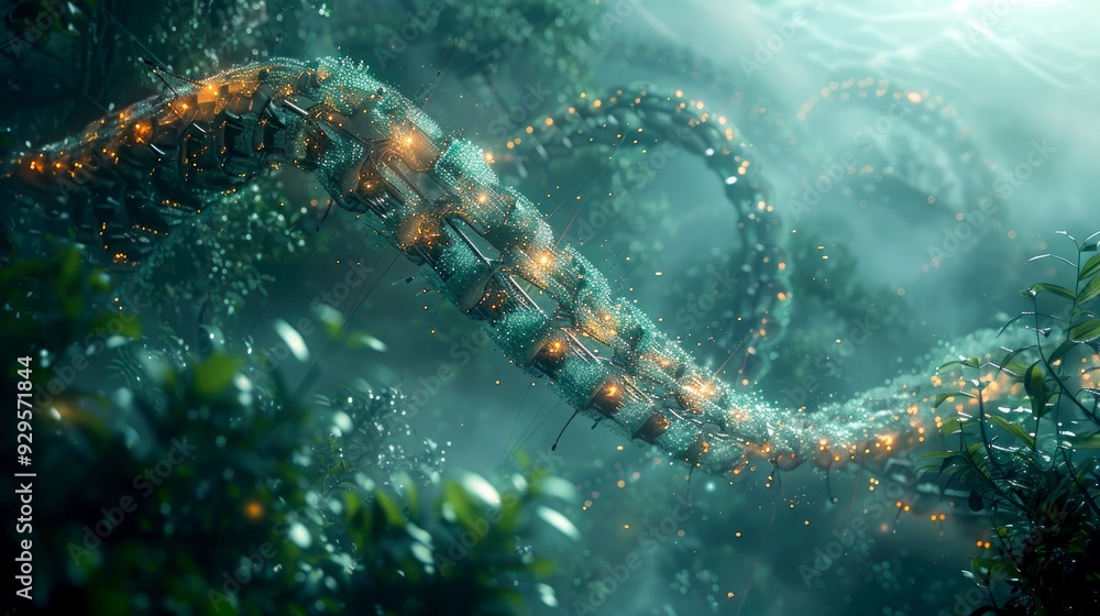 Illustration of the DNA double helix by modern scientists Illustration of the DNA double helix by modern scientists