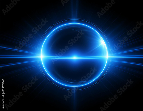 white light lens flare effect in black background