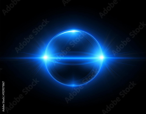 white light lens flare effect in black background