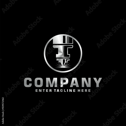 Laser Cutting logo design, laser cutting vector, vintage laser cutting
