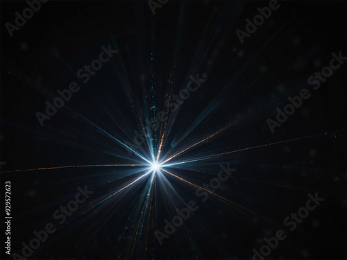 white light lens flare effect in black background