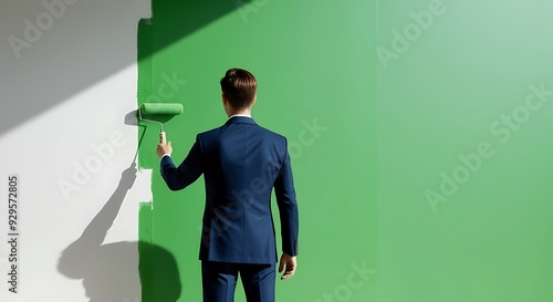 An illustration of greenwashing, depicting a companys deceptive marketing strategy that overstates its environmental efforts or sustainability to mislead consumers into believing it is eco-friendly   photo