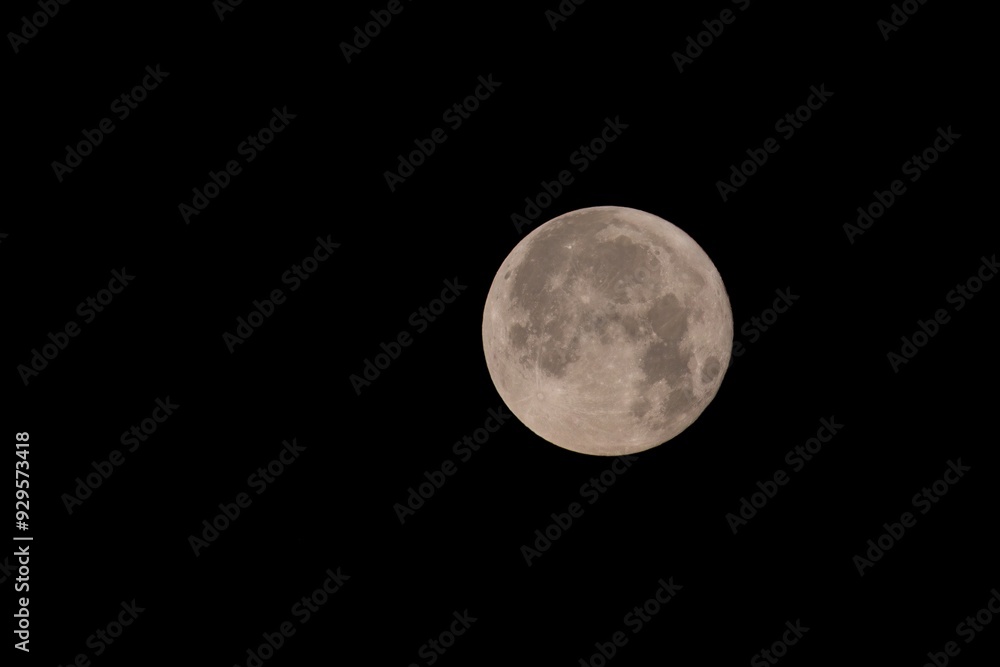 Obraz premium The moon surrounded by black sky.