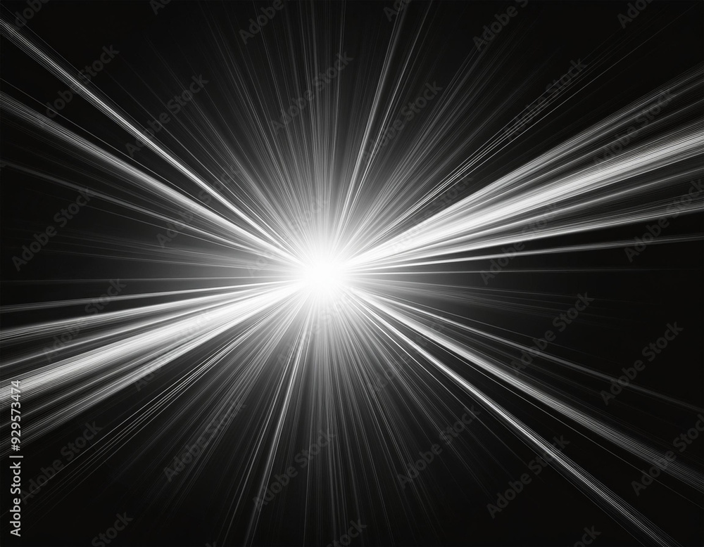 Obraz premium white light lens flare effect in black background