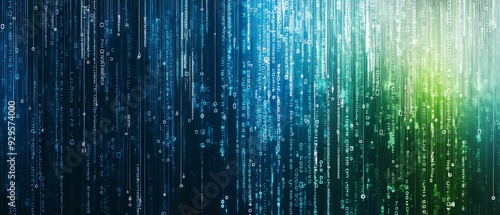 Digital data streams with alternating shades of blue and green, background, Generative AI