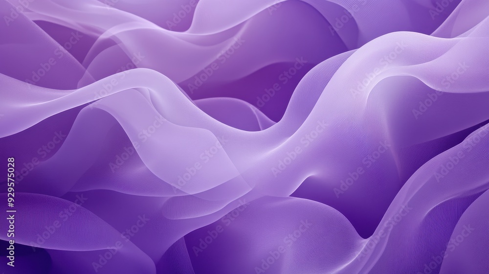 Obraz premium Soft, flowing purple fabric waves create a serene and abstract visual effect.