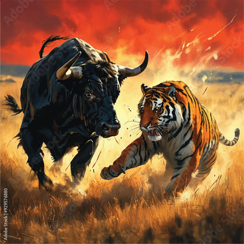 Bull vs lion