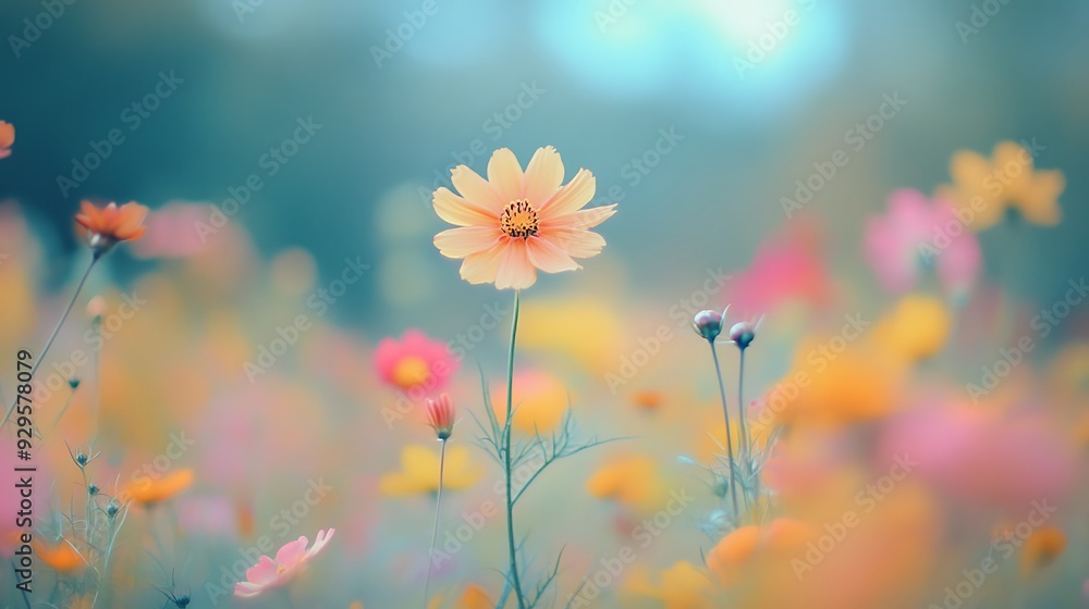 Obraz premium Flower in Field with Petals Forming a Hidden Symbol Among the Blossoms