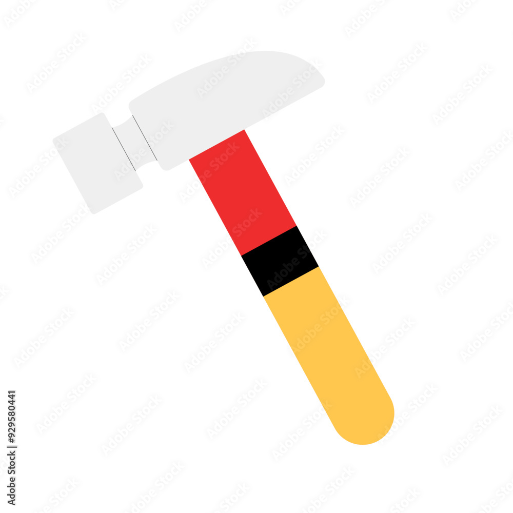 Hammer graphic with red handle and yellow accents Vector Hammer graphic with red handle and yellow accents Vector