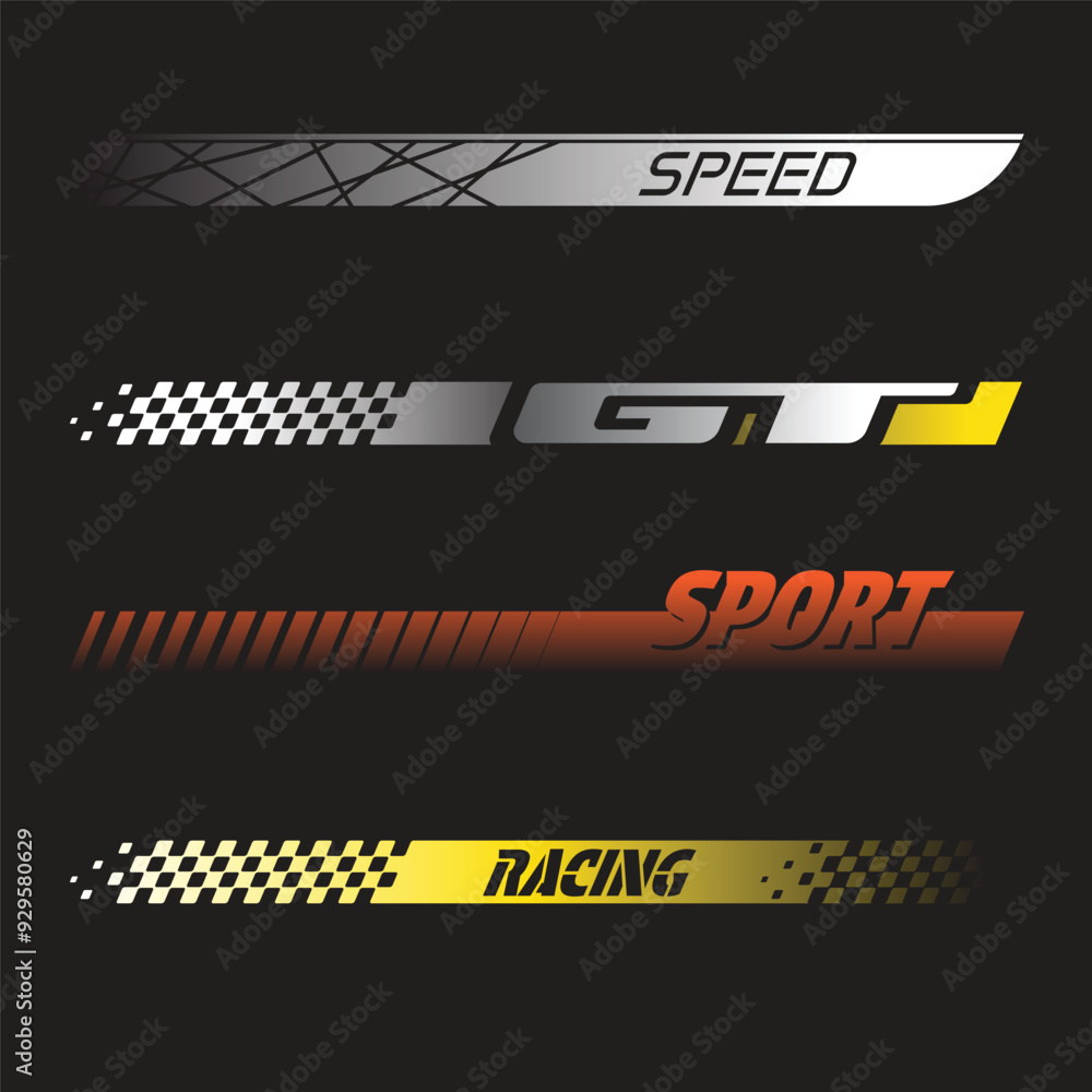 Naklejka premium Sport gradient decals set