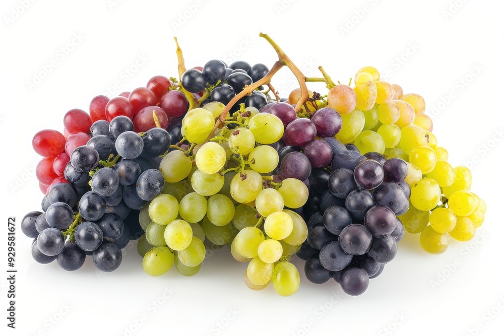 Bunch of Fresh Grapes on White Background. Bunch of Fresh Grapes on White Background.