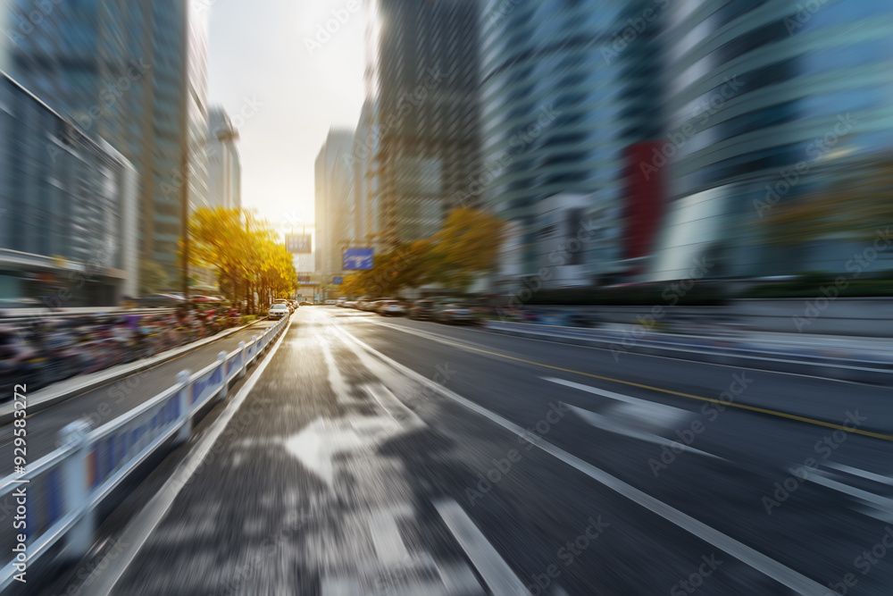 Fototapeta premium Blur image of motion as fast on the road