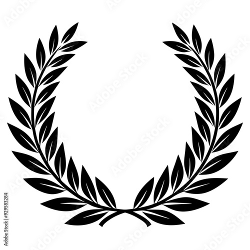 Wreaths and branches with leaves. laurel wreaths and branches collection. Laurels wreaths, swirls, twigs and flower ornaments.