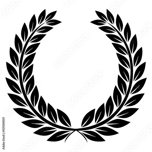 Wreaths and branches with leaves. laurel wreaths and branches collection. Laurels wreaths, swirls, twigs and flower ornaments.