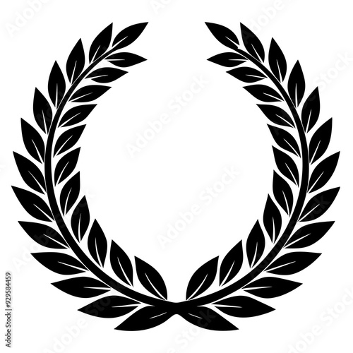Wreaths and branches with leaves. laurel wreaths and branches collection. Laurels wreaths, swirls, twigs and flower ornaments.