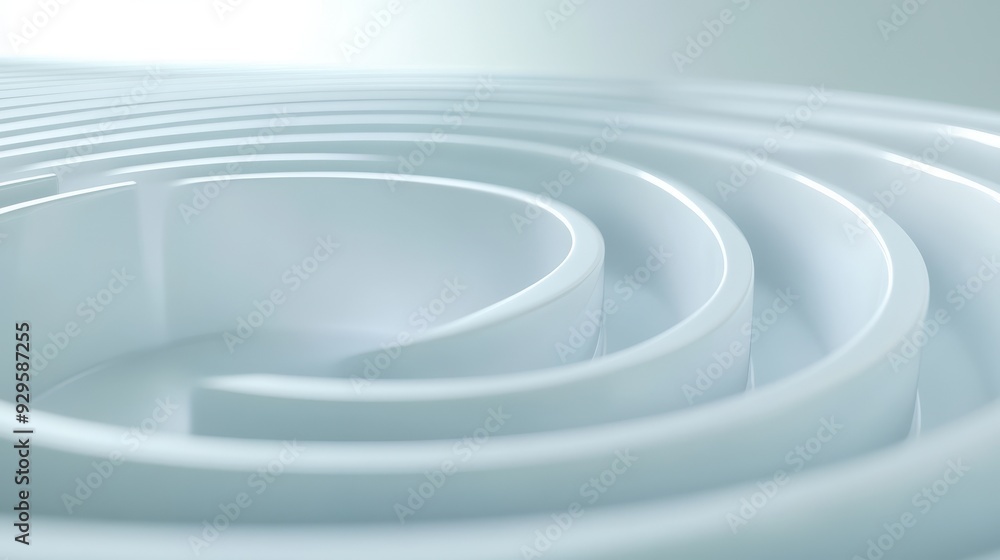 Obraz premium A white spiral with a blue background