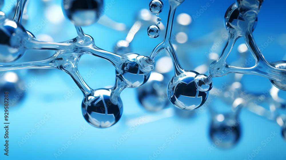 Blue molecular structure background Blue molecular structure background