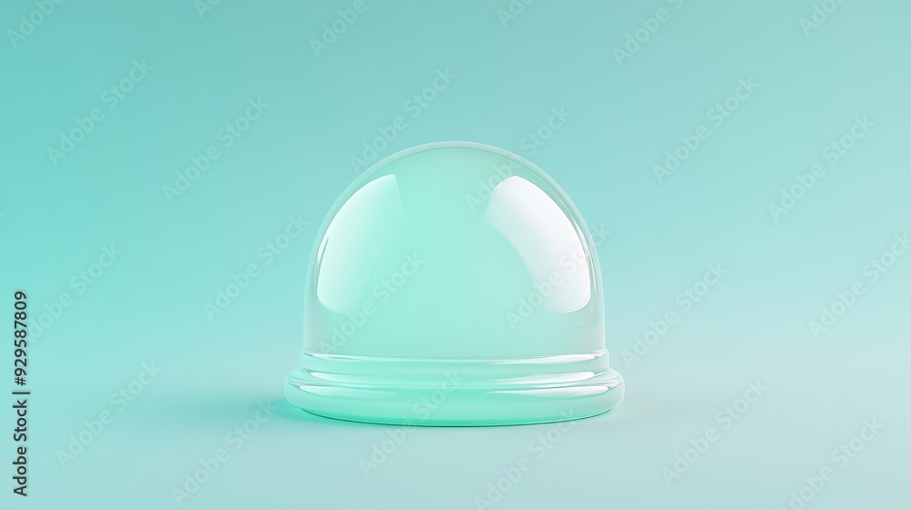 A clear glass sphere sits on a green background A clear glass sphere sits on a green background