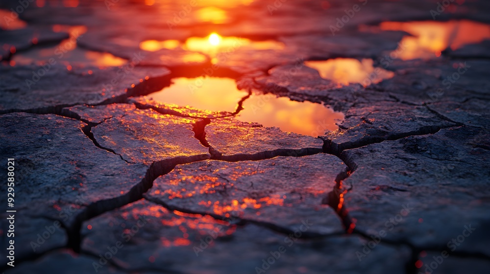 A close-up of a cracked shingle with a vibrant sunset reflecting on its surface, emphasizing the texture and minor damage, Realism, Warm tones, Photography A close-up of a cracked shingle with a vibrant sunset reflecting on its surface, emphasizing the texture and minor damage, Realism, Warm tones, Photography