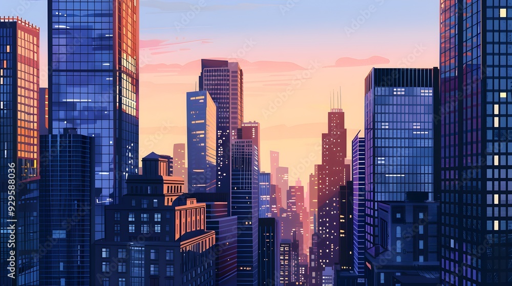 Obraz premium Urban skyscraper buildings