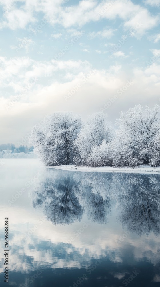 A stunning real-life image of winter's serene beauty, showcasing snow-covered landscapes, frosted trees, and the tranquil stillness of the season A stunning real-life image of winter's serene beauty, showcasing snow-covered landscapes, frosted trees, and the tranquil stillness of the season