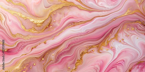 Pink and gold marble textured liquid ink abstract background perfect for luxurious designs