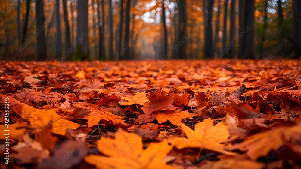 Maple tree with yellow, red and orange foliage in fall forest. Calm autumn season. Maple tree with yellow, red and orange foliage in fall forest. Calm autumn season.