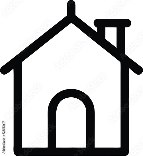 house icon with a chimney and a door