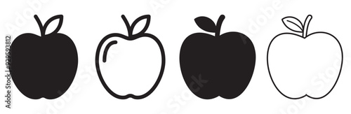 set of Apple icon logo symbol vector