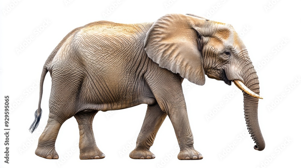 Fototapeta premium white background elephant image 