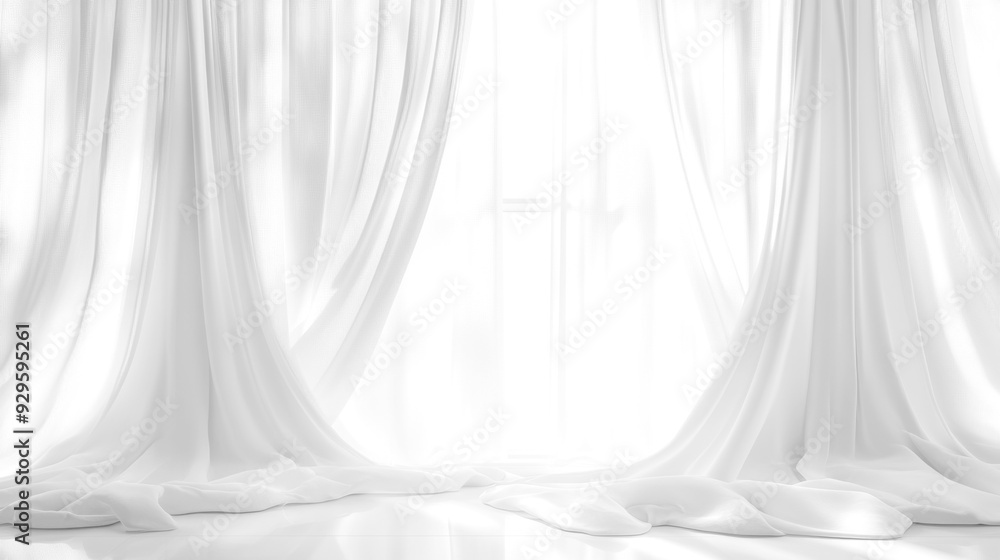 Soft white curtains background for graphic design or wallpaper. Soft white curtains background for graphic design or wallpaper.