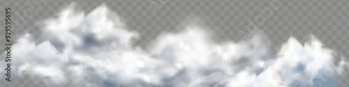 Fog or smoke isolated transparent special effect. White vector cloudiness, mist or smog background. Vector illustration