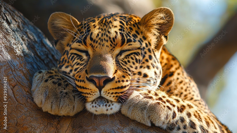 Naklejka premium Leopard Sleeping